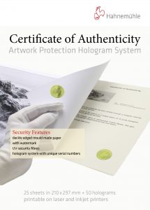 Certificado de Autenticidade Hahnemühle